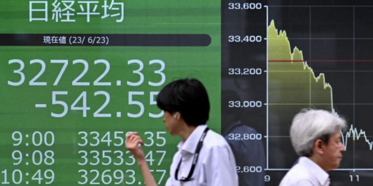 Asian markets slide as investors fear more rate hikes by major central banks