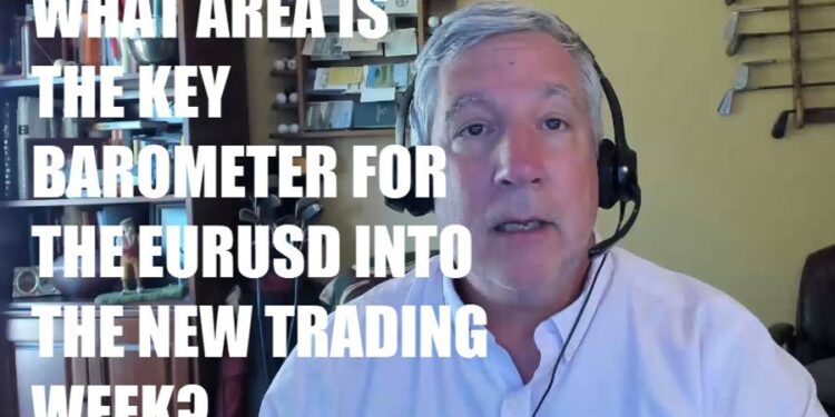 What area is the key barometer for the EURUSD in the new trading week?