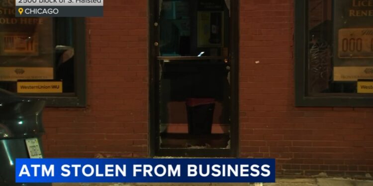 Chicago crime: ATM stolen from currency exchange business on South Halsted Street in Bridgeport on South Side, police say