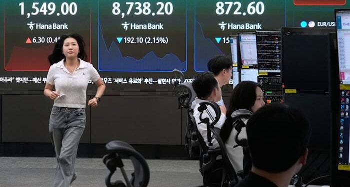 Asian shares plunge as traders sell to lock in profits after recent rallies driven by AI