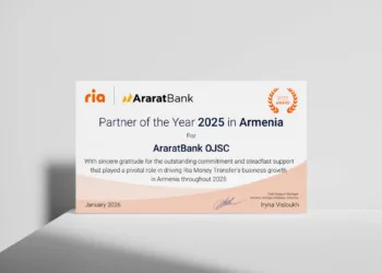 AraratBank Earns RIA Money Transfer’s Partner of the Year in Armenia for the Seventh Consecutive Year